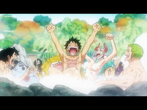 Yamato se baña con los hombres | One Piece