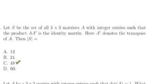 A question from matrices with integer entries