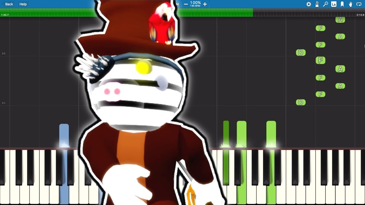 Stream Roblox Piggy Zizzy (skin) theme piano (easy version) by TechnocRat