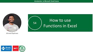 54. How to use Functions in Excel Wealth