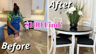 DIY TRASH TO TREASURE! Satisfying Dining Room Table Restoration |Furniture Flip for Kitchen Makeover