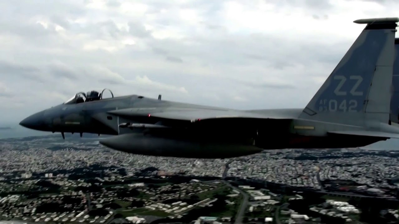 F-15 Eagle fighter jets close up air to air