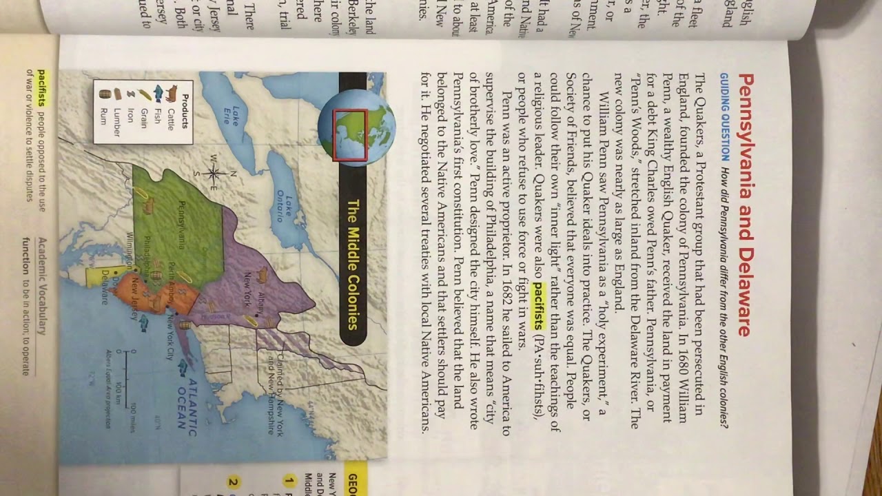 Chapter 3 Lesson 3 The Middle Colonies - YouTube