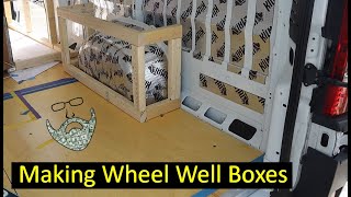 Van Life build series  building and installing wheel well boxes.