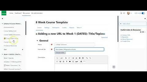 Add a web link in Moodle 4.0