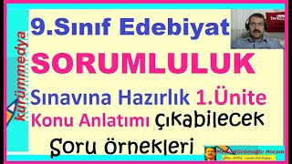 9.Sınıf Türk Edebiyatı Sorumluluk Sınavı Hazırlık 1.Ünite Sorularla Konu Anlatımı(Eylül 2020 Sınavı)