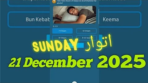 21 December 2025 Questions and Answers | My Telenor Today Questions | Telenor Questions Today Quiz