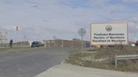 New road signs in renamed North Macedonia