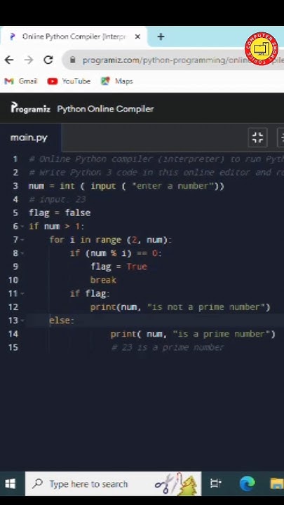 Python Day-4 || Write a program to find if the given number is prime or ...