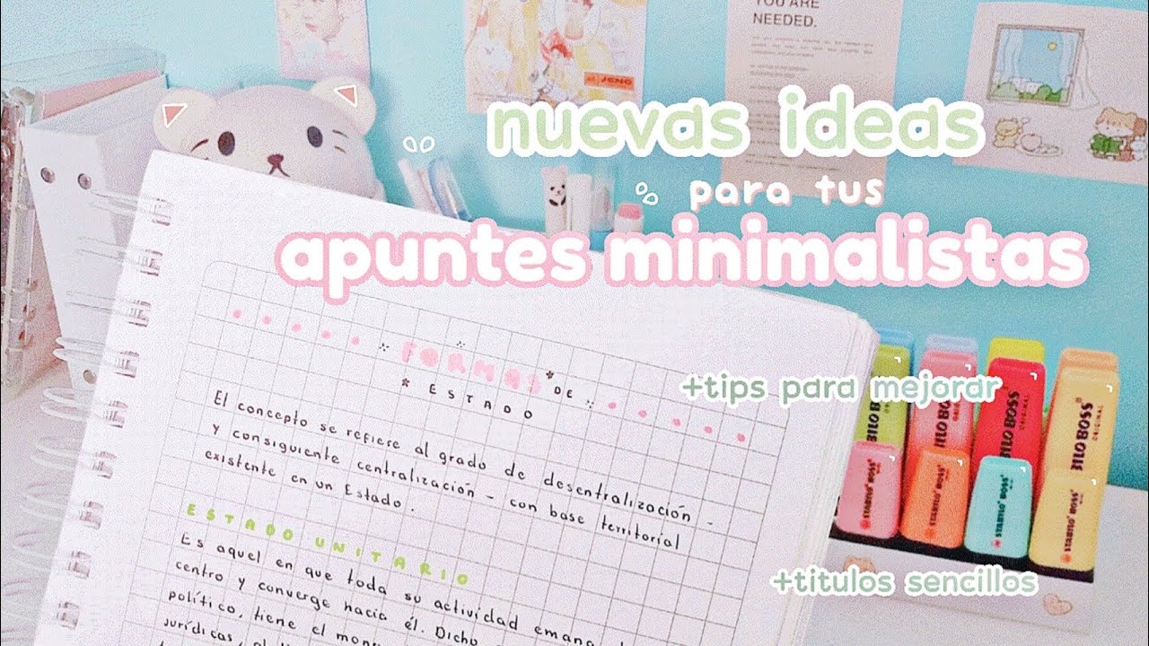 Apuntes minimalistas para tu REGRESO A CLASES🌿+ títulos bonitos
