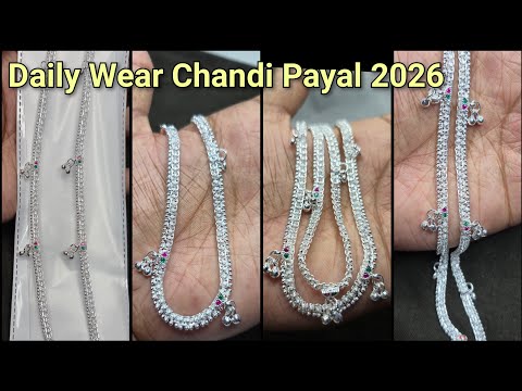 Lightweight Silver anklets for daily use/Latest Silver payal designs with price 