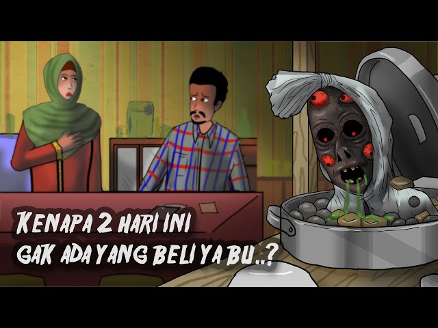 Persaingan Pedagang Bakso – tebar tanah kuburan agar bangkrut  #HORORMISTERI | Kartun hantu pocong class=