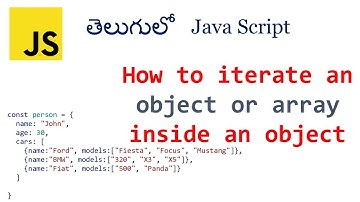 Iterate nested object in javascript | How to iterate object in Javascript| Objects in JavaScript