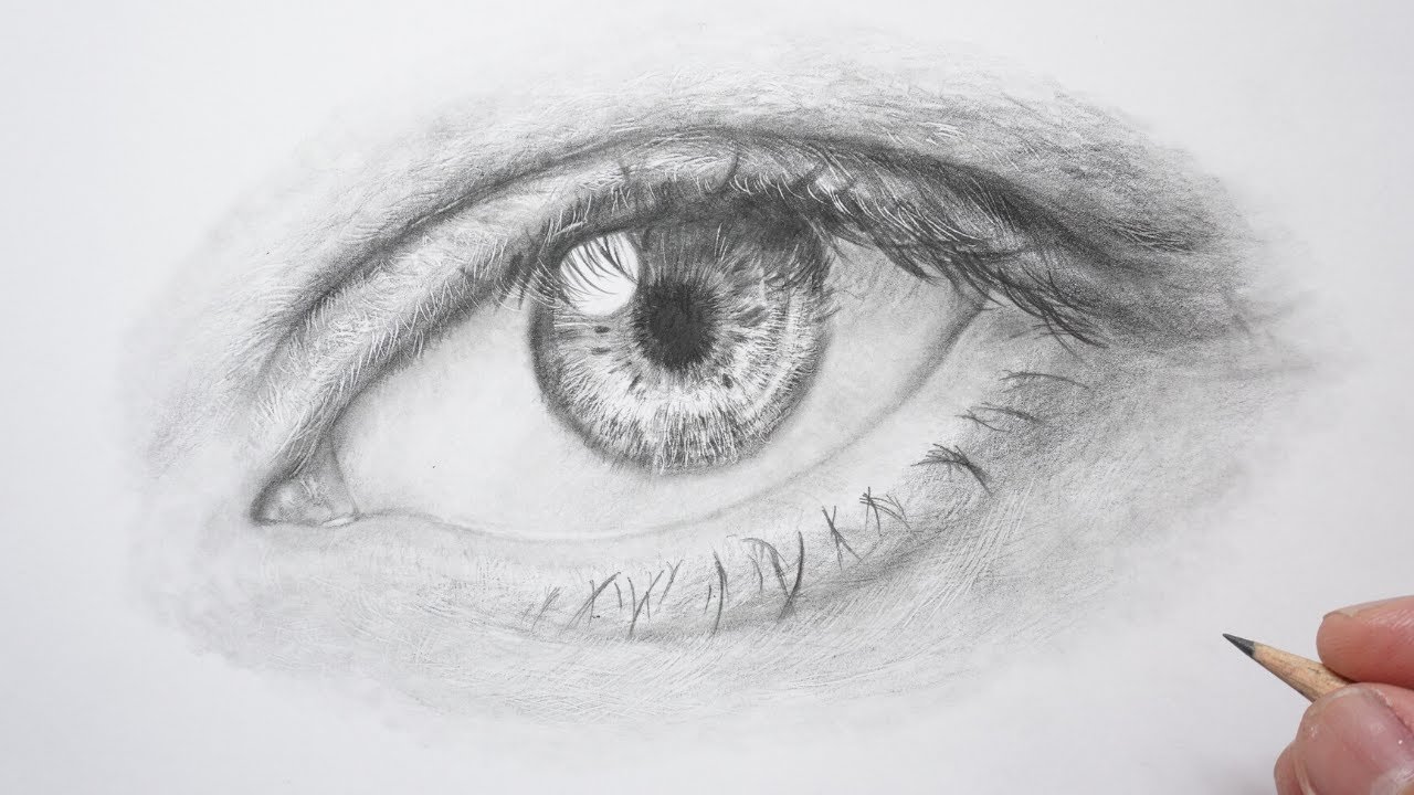 How To Draw Realistic Eye With Graphite Pencil Youtube