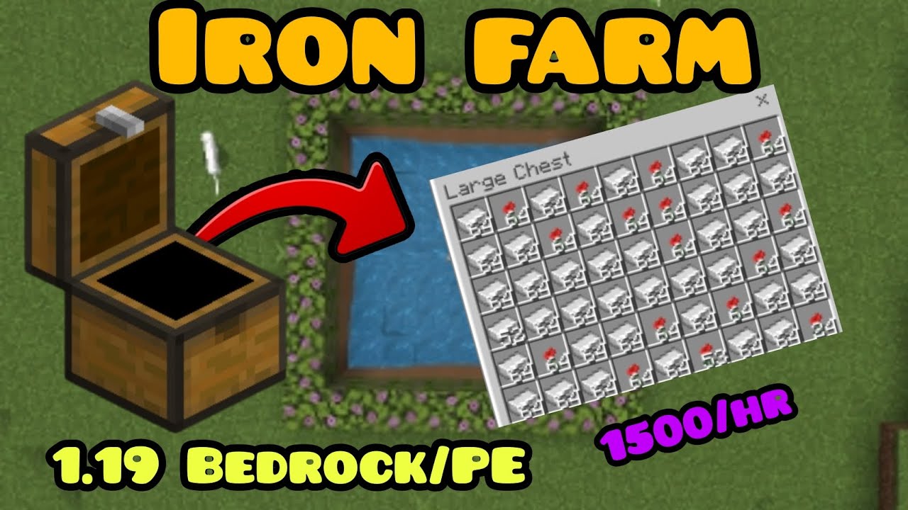 Iron Farm For Minecraft 1.19 Bedrock/PE YouTube