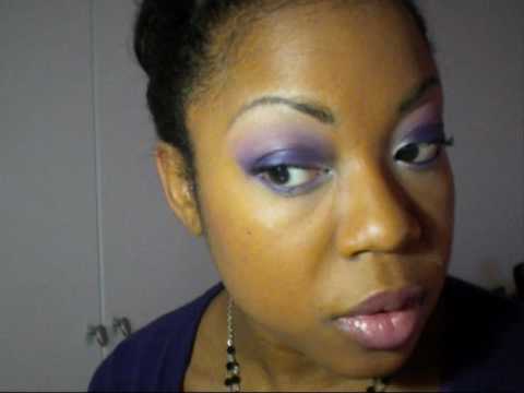 Sophisticated and easy smoky eye in purple (Ben Nye lumiere wheel)