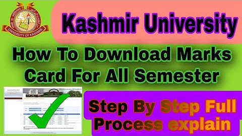 How to Download marks card from kashmir University