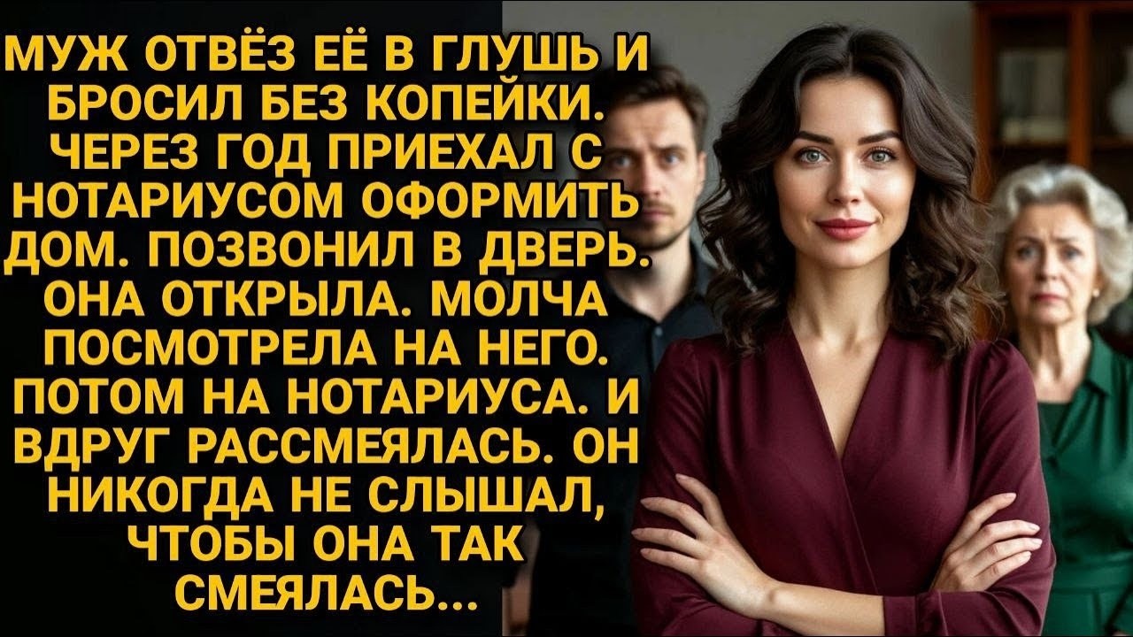 Муж бросил её в глуши без копейки  Через 2 года приехал с нотариусом она открыла дверь и рассмея