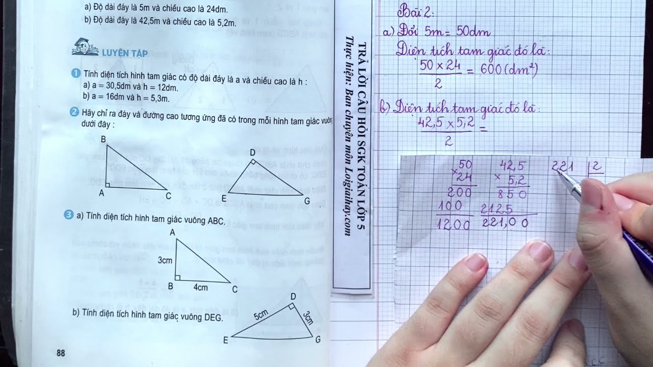 Cách công thức tính diện tích tam giác lớp 5 đơn giản và dễ hiểu cho học sinh