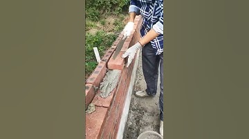 Masons masonry wall construction. Good tools increase efficiency