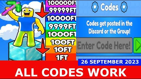 *ALL CODES WORK* [IMMORTAL!] Block Miner Simulator ROBLOX | SEPT 26, 2023