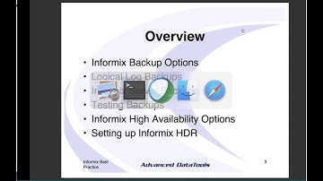 Informix Best Practices Webcast on Backup, Recovery, and High Availability Disaster Recovery (HDR)