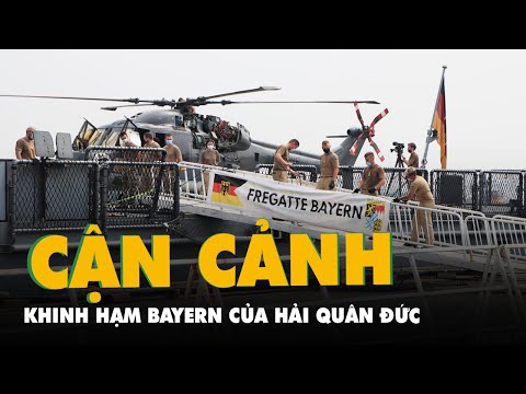 Video Cận cảnh khinh hạm Bayern của hải quân Đức vừa cập... - youtube