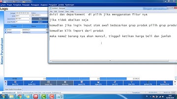 Tutorial Acosys V4 : INPUT SALDO AWAL PERSEDIAAN (STOK AWAL)