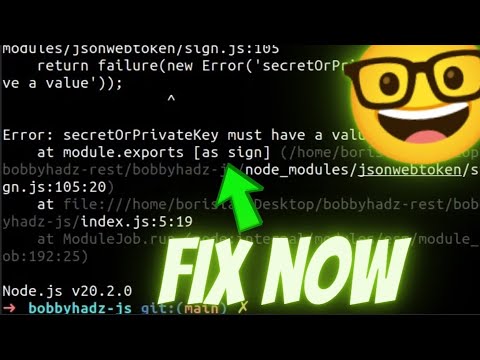 Error: secretOrPrivateKey must have a value in node js / sequelize solution 2023 new