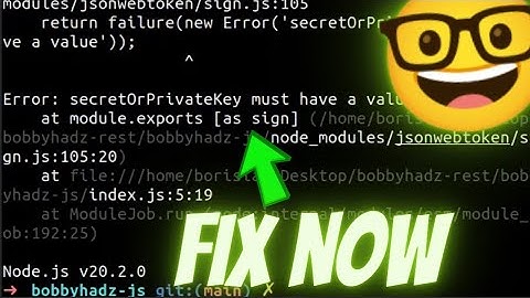 Error: secretOrPrivateKey must have a value in node js / sequelize solution 2023 new