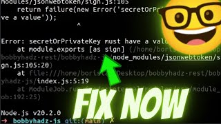 Error: secretOrPrivateKey must have a value in node js / sequelize solution 2023 new