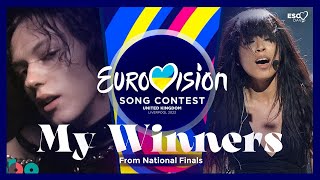 My National Final Winners • Eurovision Song Contest Season 2023
