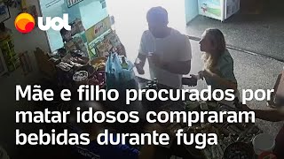 Mãe e filho suspeitos de matar idosos compraram bebidas durante a fuga no Mato Grosso; veja vídeo