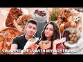 I SWAPPED DIETS WITH MY *BIG EATER* NON-VEGAN BOYFRIEND FOR A DAY!