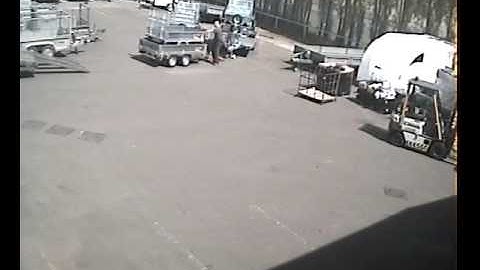 Unloading a stack of trailers from Lorry delivery - Almost Fail