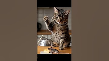 The cat sets a trap and waits in silence やばすぎ！😱😱猫は罠を仕掛けて静かに待っている #cat