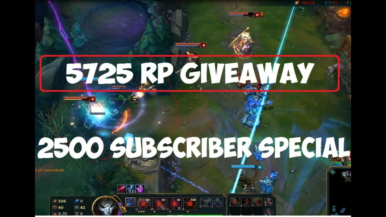 5725 RP GIVEAWAY | League of Legends | 2500 Subs Special - YouTube