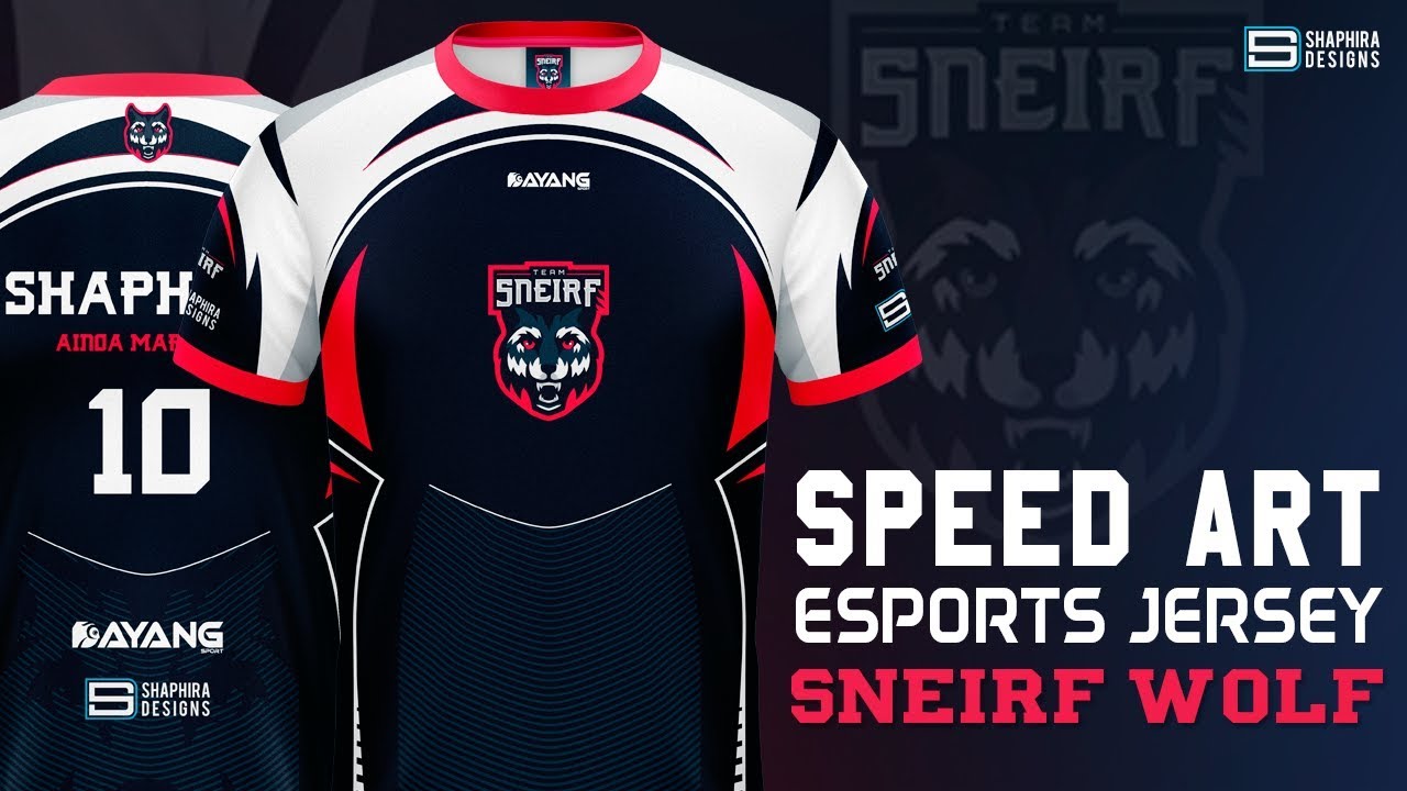 Download Free Speed Art Sneirf Wolf Jersey Design Teamsneirf By Shaphira Youtube PSD Mockup Template