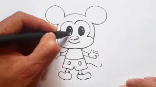 كيفية رسم ميكي ماوس بطريقة سهلة \ رسم سهل \ تعلم الرسم \ تعليم الرسم للأطفال \ رسومات بالرصاص سهلة