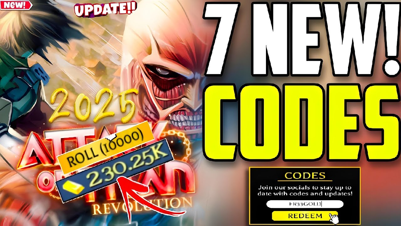 NEW YEARS CODES ATTACK ON TITAN REVOLUTION ROBLOX CODES 2025 ATTACK new years codes attack on titan revolution roblox codes 2025 attack