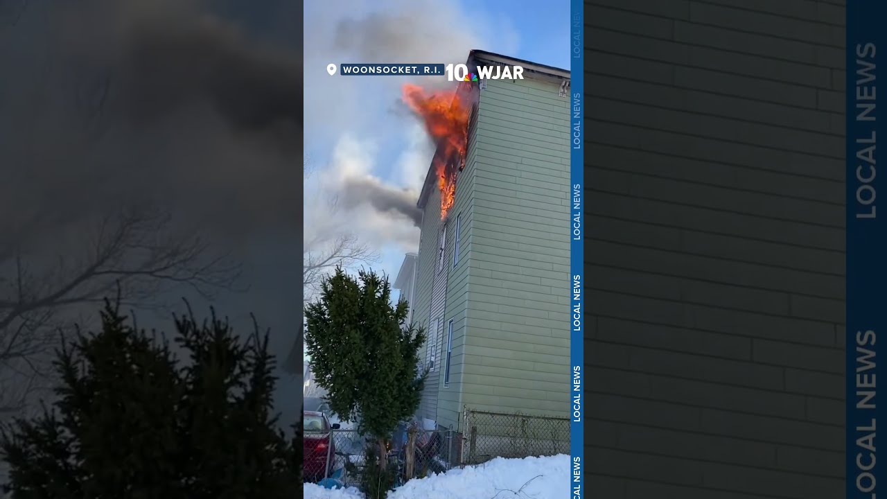 Flames Shoot From Back Of Woonsocket Triple Decker