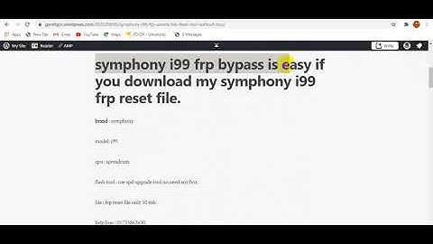 Symphony i99 Frp Unlock / i99 frp bypass without box