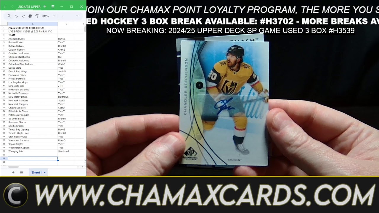 BREAKING TONIGHT: 2024/25 UPPER DECK SP GAME USED HOCKEY 3 BOX BREAK #H3539