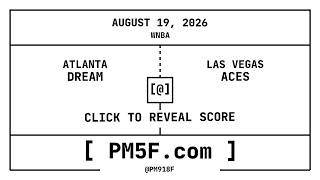 Atlanta Dream [ATL] @ Las Vegas Aces [LV] | WNBA Final Box Score | AUGUST 19, 2026