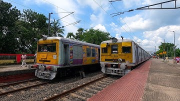 Perfect Timing : Two Different Types Of EMU Local Train Arrives & Departs At same Time