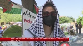 ProPalestine demonstrators protesting at Stanford