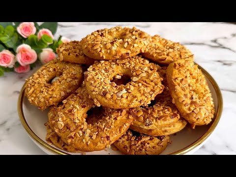 Жаңғақты печенье. Песочные КОЛЕЧКИ с АРАХИСОМ которые тает во рту ...