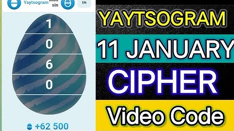 Yaytsogram 11 January Cipher Code | Today Yaytsogram Cipher Code #yaytsogram #airdrop #chiphercode