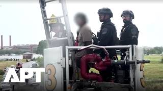 Washington Protester Arrested After 5 Days on Bridge Over Iran War Protest | APT