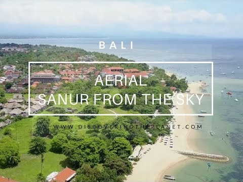 SANUR BEACH IN BALI FROM THE SKY